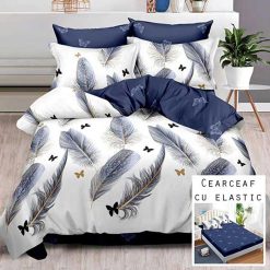 Lenjerie Finet cu 2 Fete, Cearceaf cu Elastic, 6 Piese #FE161