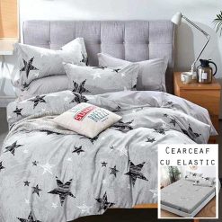 Lenjerie Finet cu 2 Fete, Cearceaf cu Elastic, 6 Piese #FE171