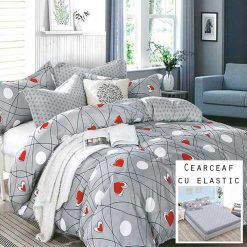 Lenjerie Finet cu 2 Fete, Cearceaf cu Elastic, 6 Piese #FE96