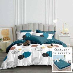 Lenjerie Finet cu 2 Fete, Cearceaf cu Elastic, 6 Piese #FE247