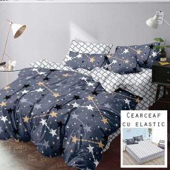 Lenjerie Finet cu 2 Fete, Cearceaf cu Elastic, 6 Piese #FE248