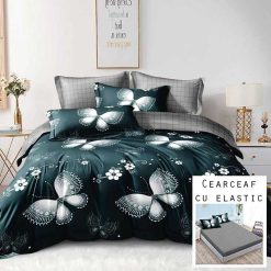 Lenjerie Finet cu 2 Fete, Cearceaf cu Elastic, 6 Piese #FE249