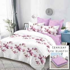 Lenjerie Finet cu 2 Fete, Cearceaf cu Elastic, 6 Piese #FE250