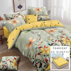 Lenjerie Finet cu 2 Fete, Cearceaf cu Elastic, 6 Piese #FE256