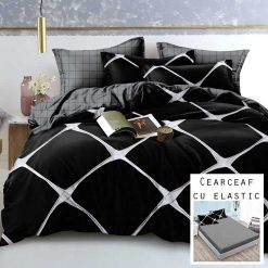 Lenjerie Finet cu 2 Fete, Cearceaf cu Elastic, 6 Piese #FE257